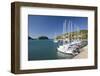 View across Lakka Bay, Yachts Lined Up Along the Quay, Lakka-Ruth Tomlinson-Framed Photographic Print