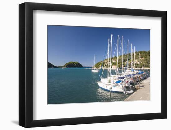 View across Lakka Bay, Yachts Lined Up Along the Quay, Lakka-Ruth Tomlinson-Framed Photographic Print