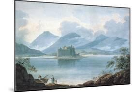 View Across Loch Awe, Argyllshire, to Kilchurn Castle and the Mountains Beyond-R. S. Barret-Mounted Giclee Print