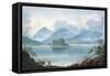 View Across Loch Awe, Argyllshire, to Kilchurn Castle and the Mountains Beyond-R. S. Barret-Framed Stretched Canvas