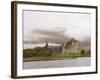 View across Loch Awe to the Ruins of Kilchurn Castle, Early Morning Mist on Mountains-Ruth Tomlinson-Framed Photographic Print