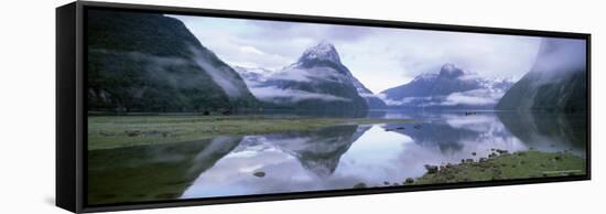 View Across Milford Sound to Mitre Peak, 1629M, Milford Sound, Fiordland, South Island, New Zealand-Gavin Hellier-Framed Stretched Canvas