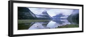 View Across Milford Sound to Mitre Peak, 1629M, Milford Sound, Fiordland, South Island, New Zealand-Gavin Hellier-Framed Premium Photographic Print