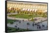 View across Naqsh-e (Imam) Square, UNESCO World Heritage Site, from Ali Qapu Palace, Isfahan, Iran,-James Strachan-Framed Stretched Canvas