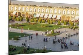 View across Naqsh-e (Imam) Square, UNESCO World Heritage Site, from Ali Qapu Palace, Isfahan, Iran,-James Strachan-Mounted Photographic Print