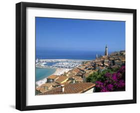 View Across Old Town Rooftops to Harbour, Menton, Alpes-Maritimes, Provence-Ruth Tomlinson-Framed Photographic Print