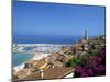 View Across Old Town Rooftops to Harbour, Menton, Alpes-Maritimes, Provence-Ruth Tomlinson-Mounted Photographic Print