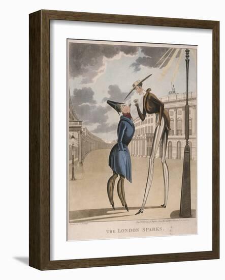 View across Piccadilly Circus Looking Up Regent Street, Westminster, London, 1830-C Perring-Framed Premium Giclee Print