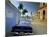 View Across Plaza Mayor with Old American Car Parked on Cobbles, Trinidad, Cuba, West Indies-Lee Frost-Mounted Photographic Print