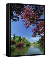 View across Pond to House, Sheffield Park Garden, East Sussex, England, United Kingdom, Europe-Tomlinson Ruth-Framed Stretched Canvas