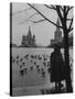 View Across Red Square of St. Basil's Cathedral and the Kremlin-Howard Sochurek-Stretched Canvas