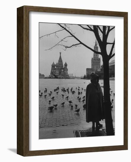 View Across Red Square of St. Basil's Cathedral and the Kremlin-Howard Sochurek-Framed Photographic Print