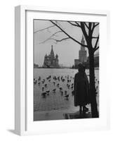 View Across Red Square of St. Basil's Cathedral and the Kremlin-Howard Sochurek-Framed Photographic Print