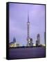 View Across River at Dusk to the New Pudong District Skyline, Huangpu River, Shanghai, China, Asia-Gavin Hellier-Framed Stretched Canvas