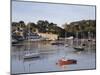 View Across River Estuary to Town Wall Quay and Harbour with Moored Boats on Calm Water, Wales-Pearl Bucknall-Mounted Photographic Print