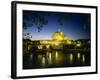 View across River Tiber to Illuminated Castel Sant'Angelo at Dusk, Rome, Lazio, Italy, Europe-Tomlinson Ruth-Framed Photographic Print