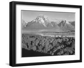 View Across River Valley Toward "Mount Moran" Grand Teton, National Park Wyoming. 1933-1942-Ansel Adams-Framed Art Print