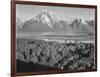 View Across River Valley Toward "Mount Moran" Grand Teton, National Park Wyoming. 1933-1942-Ansel Adams-Framed Art Print