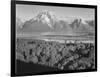 View Across River Valley Toward "Mount Moran" Grand Teton, National Park Wyoming. 1933-1942-Ansel Adams-Framed Art Print