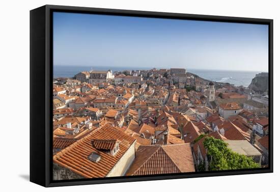 View across Rooftops from the City Wall of Dubrovnik, UNESCO World Heritage Site, Croatia, Europe-John Miller-Framed Stretched Canvas