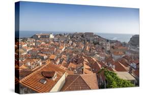 View across Rooftops from the City Wall of Dubrovnik, UNESCO World Heritage Site, Croatia, Europe-John Miller-Stretched Canvas