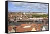 View across Rooftops to West Side Town-Eleanor Scriven-Framed Stretched Canvas