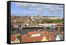 View across Rooftops to West Side Town-Eleanor Scriven-Framed Stretched Canvas