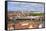 View across Rooftops to West Side Town-Eleanor Scriven-Framed Stretched Canvas