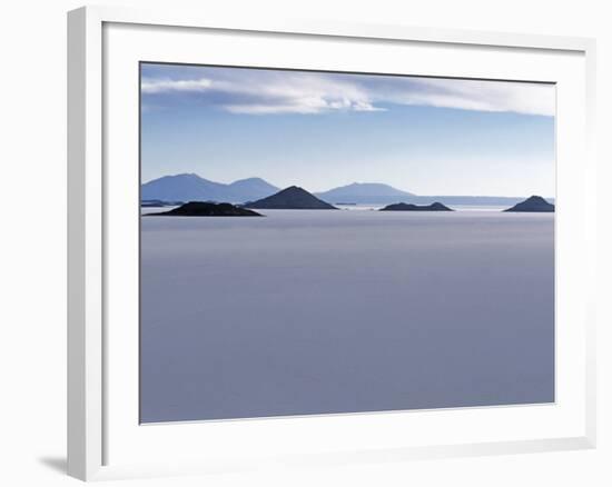 View across Salar De Uyuni, the Largest Salt Flat in World, Towards the Distant Andean Peaks-John Warburton-lee-Framed Photographic Print