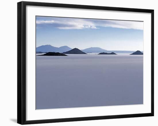 View across Salar De Uyuni, the Largest Salt Flat in World, Towards the Distant Andean Peaks-John Warburton-lee-Framed Photographic Print