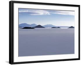 View across Salar De Uyuni, the Largest Salt Flat in World, Towards the Distant Andean Peaks-John Warburton-lee-Framed Photographic Print