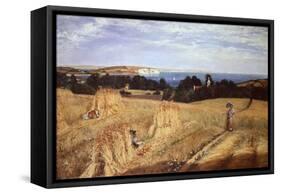 View across Sandown Bay, Isle of Wight, Circa 1855-Richard Burchett-Framed Stretched Canvas