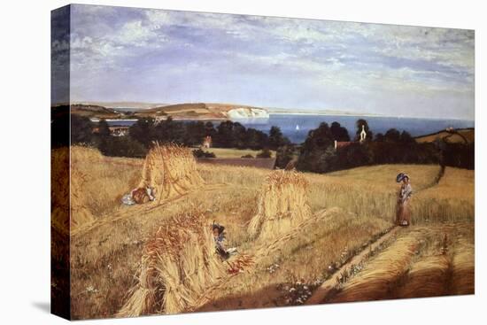 View across Sandown Bay, Isle of Wight, Circa 1855-Richard Burchett-Stretched Canvas