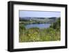 View across Schalkenmehren Maar towards Schalkenmehren, Eifel, Rhineland-Palatinate, Germany, Europ-Hans-Peter Merten-Framed Photographic Print