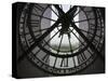 View Across Seine River from Transparent Face of Clock in the Musee d'Orsay, Paris, France-Jim Zuckerman-Stretched Canvas