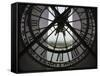 View Across Seine River from Transparent Face of Clock in the Musee d'Orsay, Paris, France-Jim Zuckerman-Framed Stretched Canvas