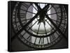 View Across Seine River from Transparent Face of Clock in the Musee d'Orsay, Paris, France-Jim Zuckerman-Framed Stretched Canvas