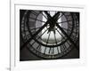 View Across Seine River from Transparent Face of Clock in the Musee d'Orsay, Paris, France-Jim Zuckerman-Framed Photographic Print