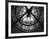 View Across Seine River from Transparent Face of Clock in the Musee d'Orsay, Paris, France-Jim Zuckerman-Framed Photographic Print