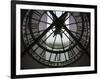 View Across Seine River from Transparent Face of Clock in the Musee d'Orsay, Paris, France-Jim Zuckerman-Framed Photographic Print