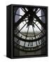 View Across Seine River Through Transparent Face of Clock in the Musee d'Orsay, Paris, France-Jim Zuckerman-Framed Stretched Canvas