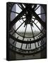 View Across Seine River Through Transparent Face of Clock in the Musee d'Orsay, Paris, France-Jim Zuckerman-Framed Stretched Canvas