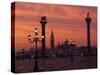 View across St. Marks Square Towards San Giorgio Maggiore at Sunrise, Venice, Veneto, Italy-Lee Frost-Stretched Canvas