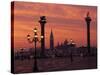 View across St. Marks Square Towards San Giorgio Maggiore at Sunrise, Venice, Veneto, Italy-Lee Frost-Stretched Canvas