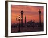 View across St. Marks Square Towards San Giorgio Maggiore at Sunrise, Venice, Veneto, Italy-Lee Frost-Framed Photographic Print