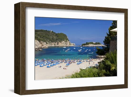 View across the Bay of Port de Sant Miquel, Island of Ibiza, Balearic Islands, Spain-null-Framed Art Print