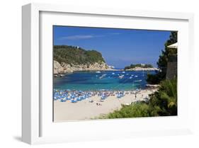 View across the Bay of Port de Sant Miquel, Island of Ibiza, Balearic Islands, Spain-null-Framed Art Print