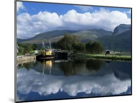 View Across the Caledonian Canal to Ben Nevis and Fort William, Corpach, Highland Region, Scotland-Lee Frost-Mounted Photographic Print