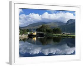 View Across the Caledonian Canal to Ben Nevis and Fort William, Corpach, Highland Region, Scotland-Lee Frost-Framed Photographic Print