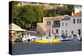 View across the Colourful Harbour, Loggos, Paxos, Paxi, Corfu, Ionian Islands, Greek Islands-Ruth Tomlinson-Stretched Canvas